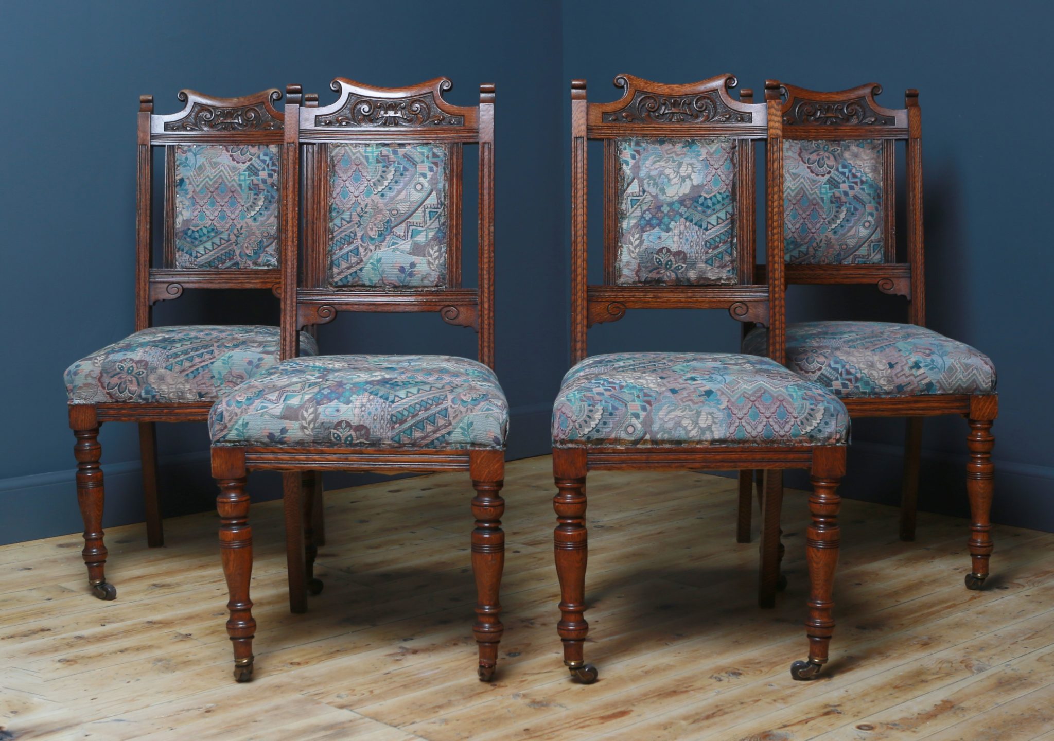 victorian oak dining room chairs